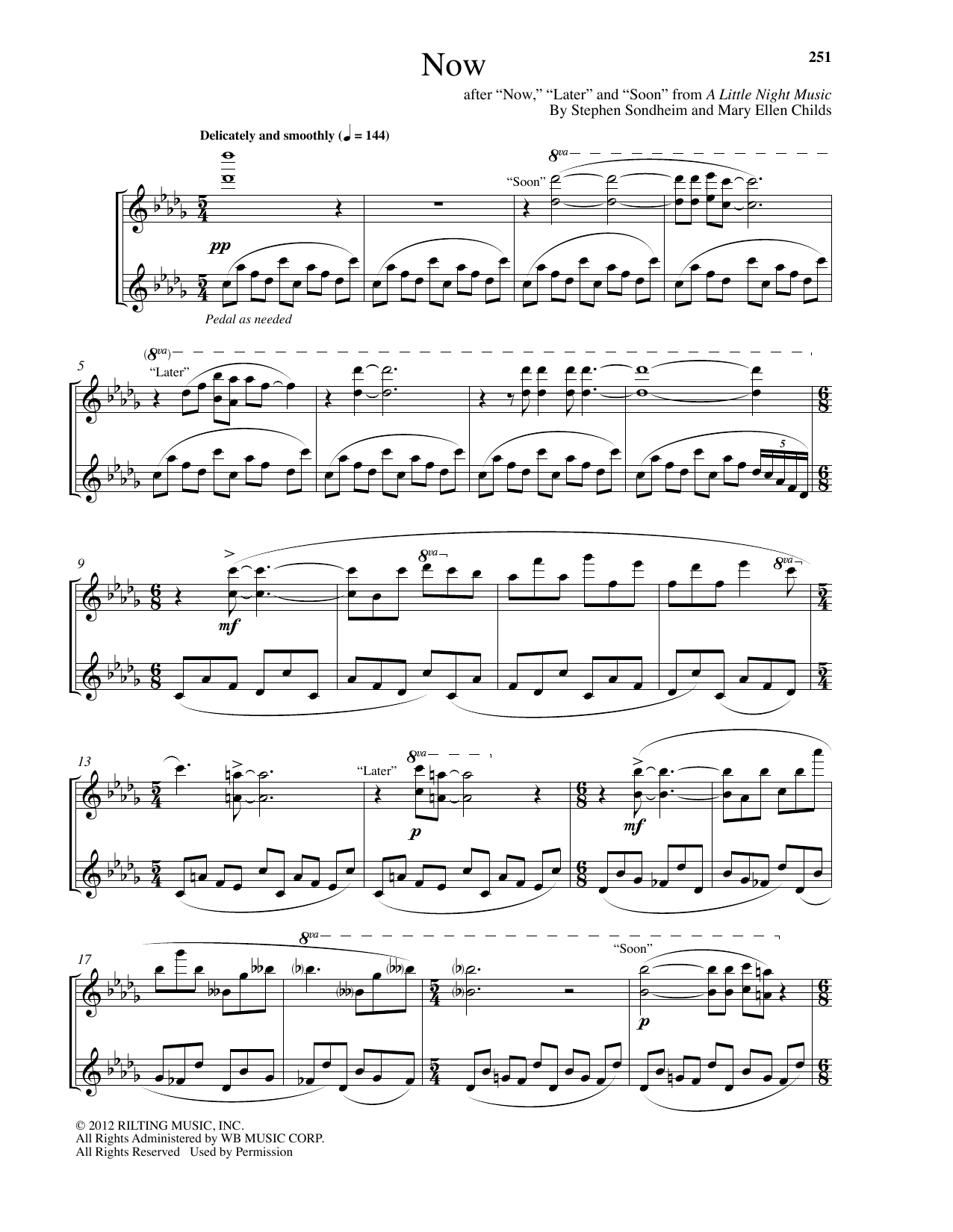 Mary Ellen Childs Now Sheet Music Notes & Chords for Piano - Download or Print PDF
