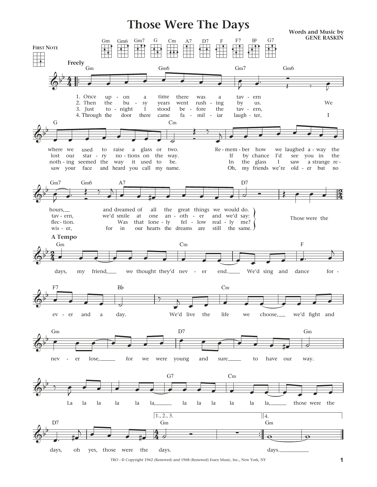 Mary Hopkins Those Were The Days (from The Daily Ukulele) (arr. Liz and Jim Beloff) Sheet Music Notes & Chords for Ukulele - Download or Print PDF