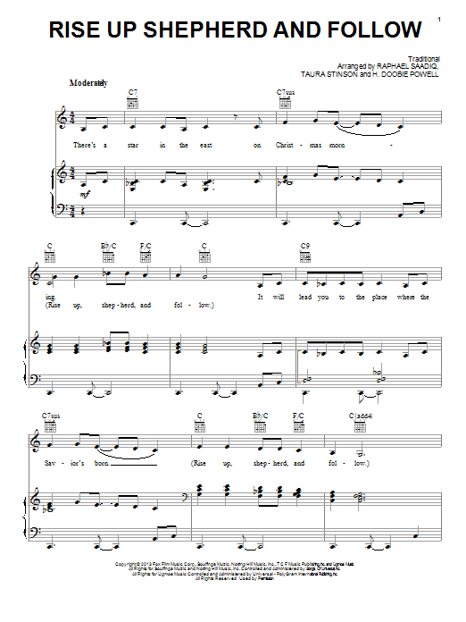 Mary J. Blige Featuring Nas Rise Up Shepherd And Follow Sheet Music Notes & Chords for Piano, Vocal & Guitar (Right-Hand Melody) - Download or Print PDF
