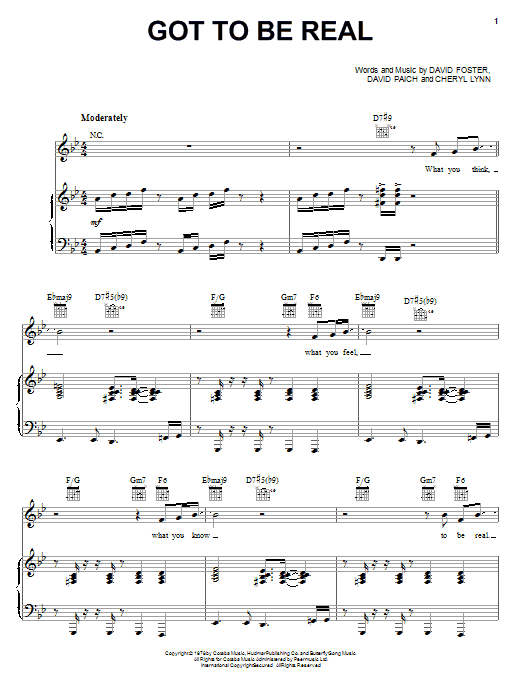Mary J. Blige Got To Be Real Sheet Music Notes & Chords for Piano, Vocal & Guitar (Right-Hand Melody) - Download or Print PDF Mary J. Blige Got To Be Real Sheet Music Notes & Chords for Piano, Vocal & Guitar (Right-Hand Melody) - Download or Print PDF