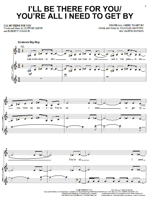 Mary J. Blige I'll Be There For You Sheet Music Notes & Chords for Piano, Vocal & Guitar (Right-Hand Melody) - Download or Print PDF