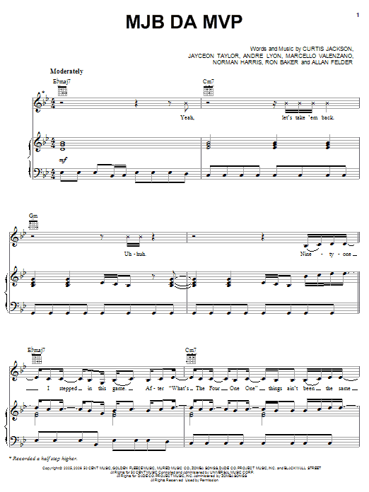 Mary J. Blige MJB Da MVP Sheet Music Notes & Chords for Piano, Vocal & Guitar (Right-Hand Melody) - Download or Print PDF