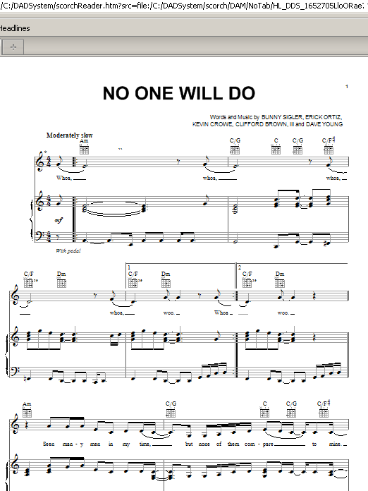 Mary J. Blige No One Will Do Sheet Music Notes & Chords for Piano, Vocal & Guitar (Right-Hand Melody) - Download or Print PDF