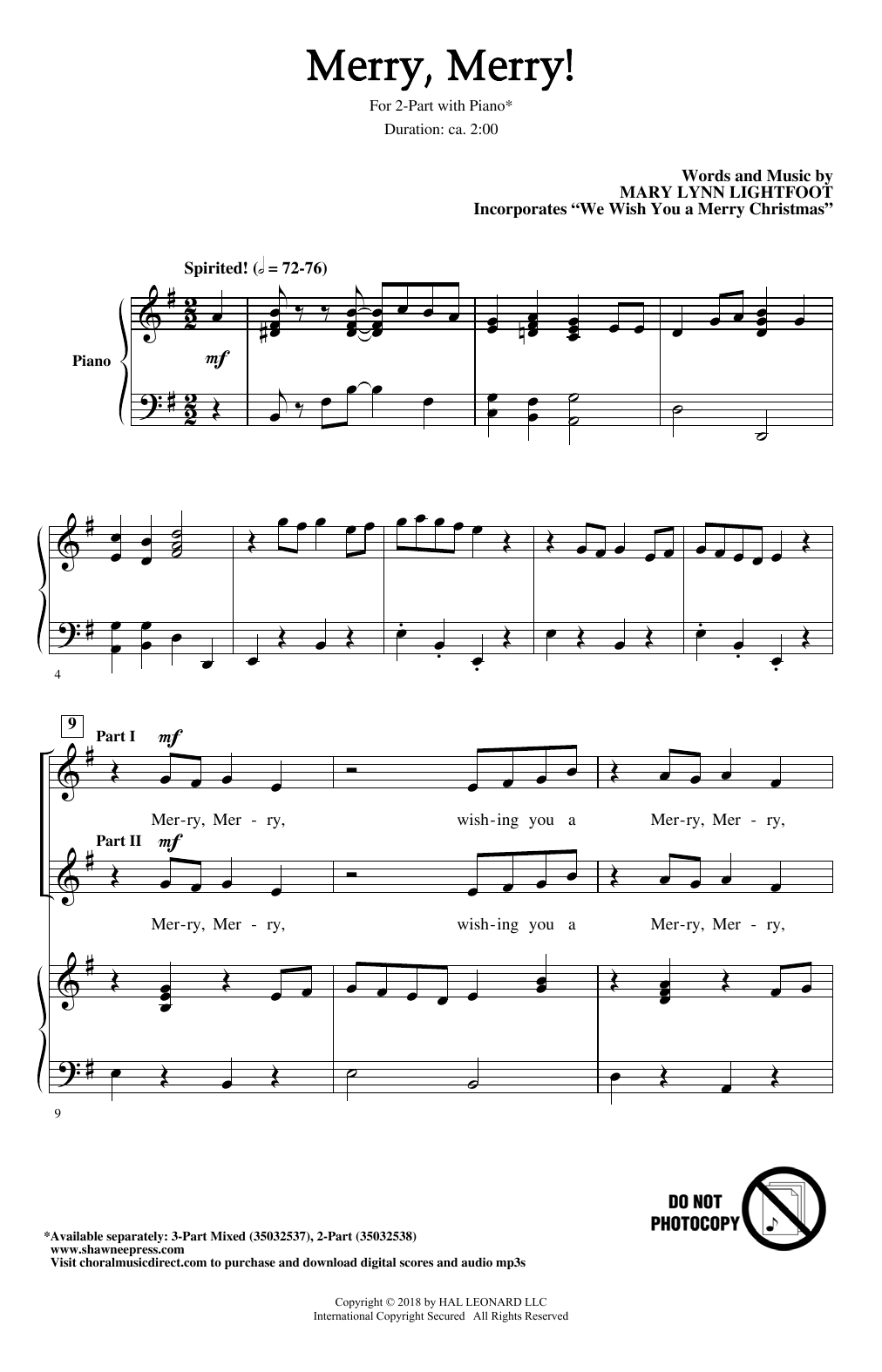 Mary Lynn Lightfoot Merry, Merry! Sheet Music Notes & Chords for 3-Part Mixed Choir - Download or Print PDF