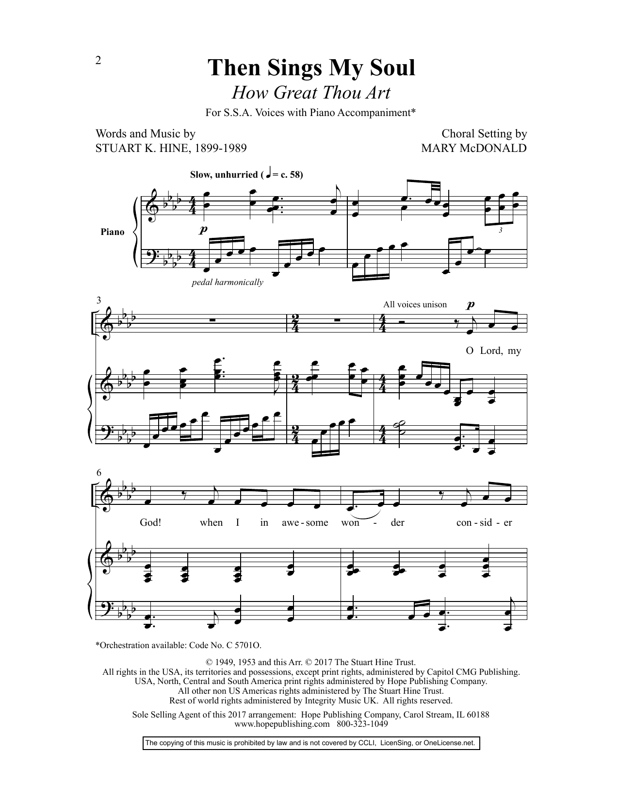 Mary McDonald Then Sings My Soul (How Great Thou Art) (arr. Mary McDonald) Sheet Music Notes & Chords for Choir - Download or Print PDF