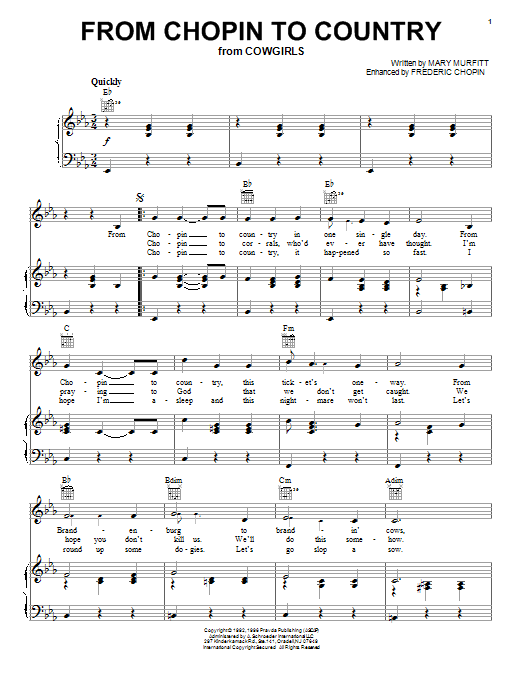 Mary Murfitt From Chopin To Country Sheet Music Notes & Chords for Piano, Vocal & Guitar (Right-Hand Melody) - Download or Print PDF