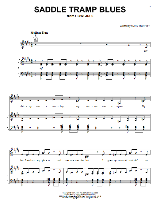 Mary Murfitt Saddle Tramp Blues Sheet Music Notes & Chords for Piano, Vocal & Guitar (Right-Hand Melody) - Download or Print PDF