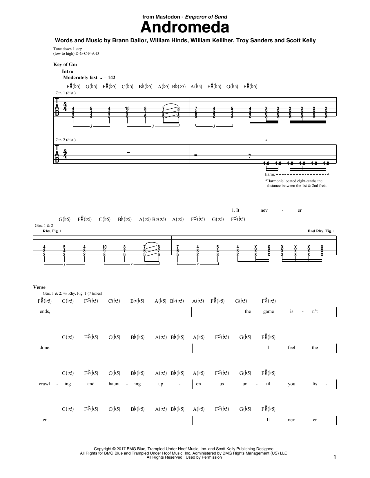 Mastodon Andromeda Sheet Music Notes & Chords for Guitar Tab - Download or Print PDF
