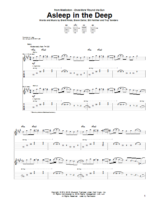 Mastodon Asleep In The Deep Sheet Music Notes & Chords for Guitar Tab - Download or Print PDF