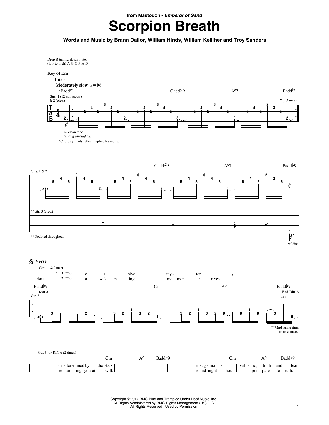 Mastodon Scorpion Breath Sheet Music Notes & Chords for Guitar Tab - Download or Print PDF