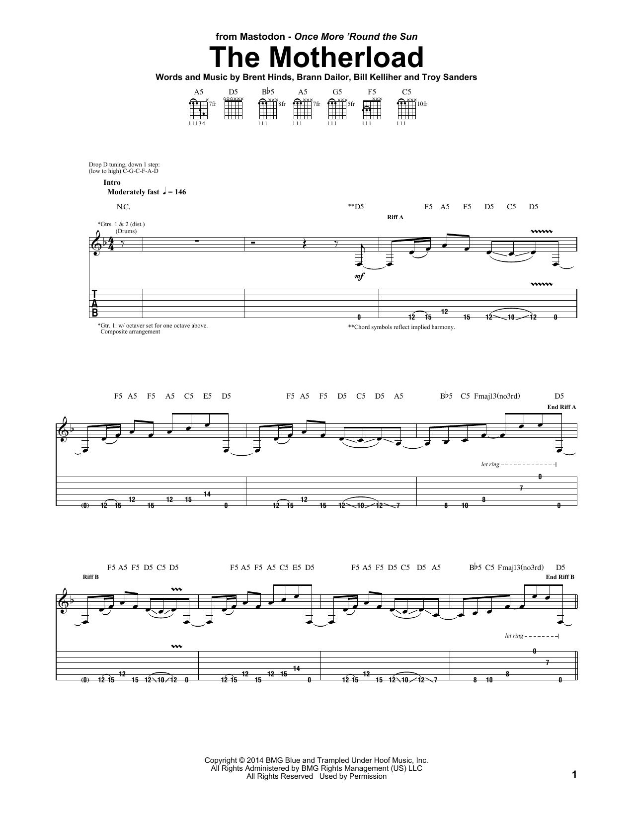 Mastodon The Motherload Sheet Music Notes & Chords for Guitar Tab - Download or Print PDF