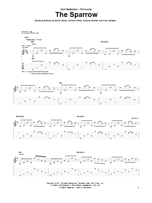 Mastodon The Sparrow Sheet Music Notes & Chords for Guitar Tab - Download or Print PDF