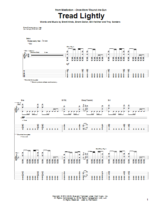Mastodon Tread Lightly Sheet Music Notes & Chords for Guitar Tab - Download or Print PDF