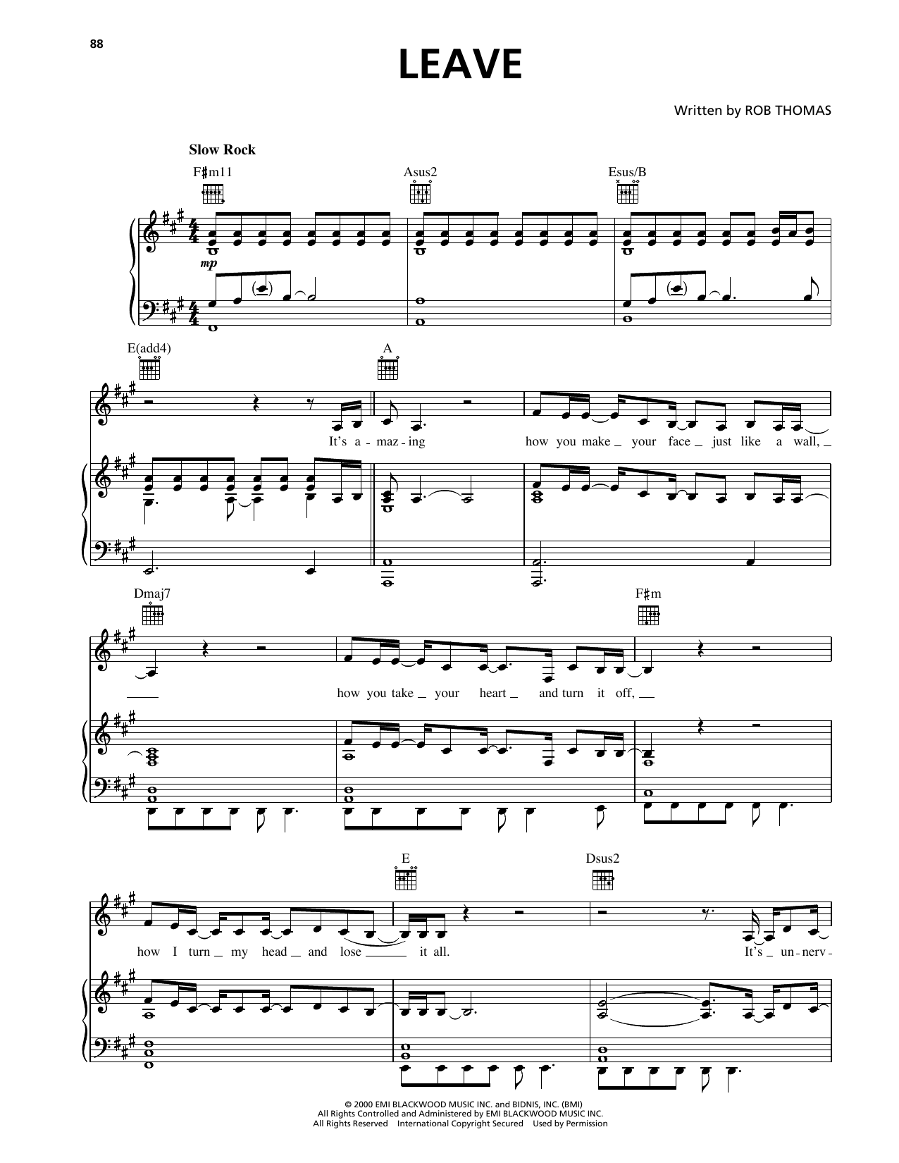 Matchbox Twenty Leave Sheet Music Notes & Chords for Piano, Vocal & Guitar Chords (Right-Hand Melody) - Download or Print PDF Matchbox Twenty Leave Sheet Music Notes & Chords for Piano, Vocal & Guitar Chords (Right-Hand Melody) - Download or Print PDF