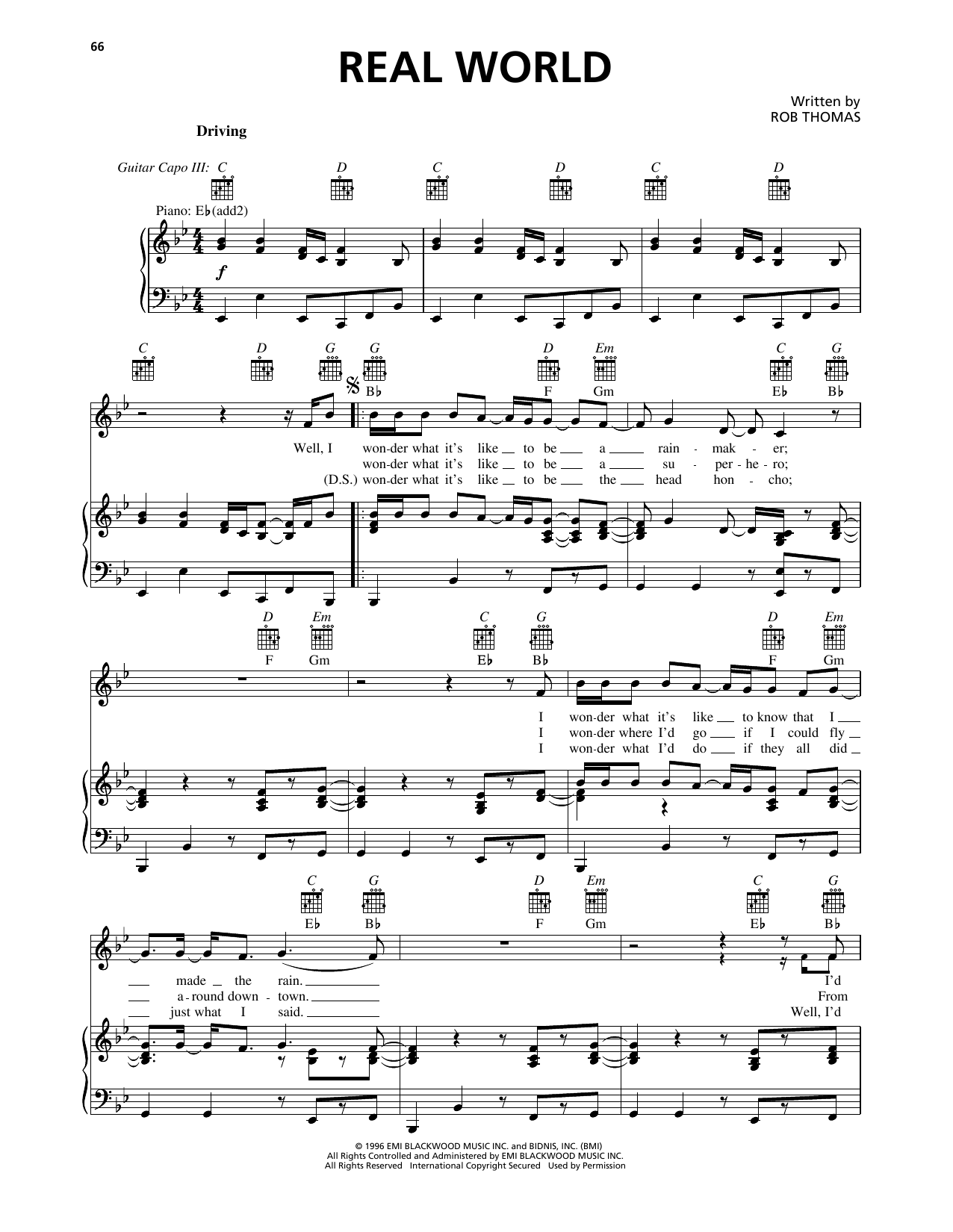 Matchbox Twenty Real World Sheet Music Notes & Chords for Piano, Vocal & Guitar Chords (Right-Hand Melody) - Download or Print PDF Matchbox Twenty Real World Sheet Music Notes & Chords for Piano, Vocal & Guitar Chords (Right-Hand Melody) - Download or Print PDF
