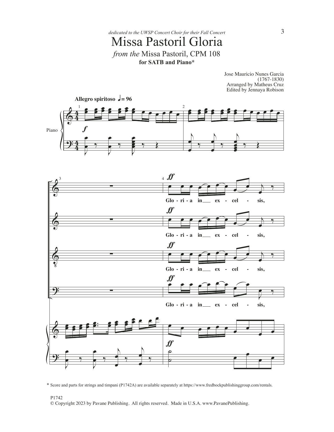 Matheus Cruz Missa Gloria Pastoril (from the Missa Pastoril, CPM 108) Sheet Music Notes & Chords for SATB Choir - Download or Print PDF
