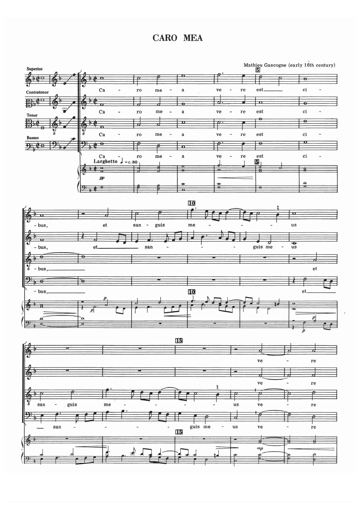 Mathieu Gascogne Caro Mea Sheet Music Notes & Chords for SATB - Download or Print PDF