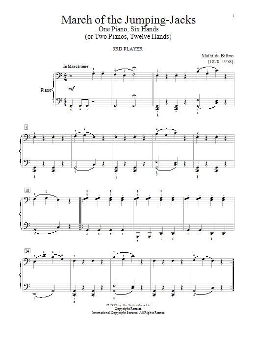 Mathilde Bilbro March Of The Jumping-Jacks Sheet Music Notes & Chords for Piano Duet - Download or Print PDF