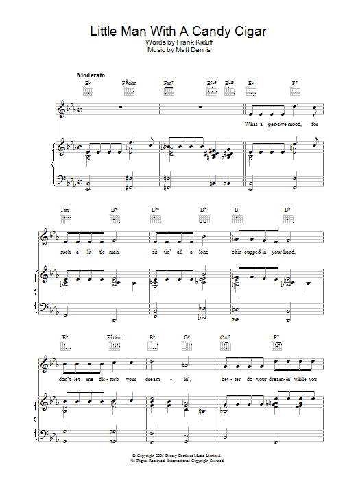 Matt Dennis Little Man With The Candy Cigar Sheet Music Notes & Chords for Piano, Vocal & Guitar (Right-Hand Melody) - Download or Print PDF