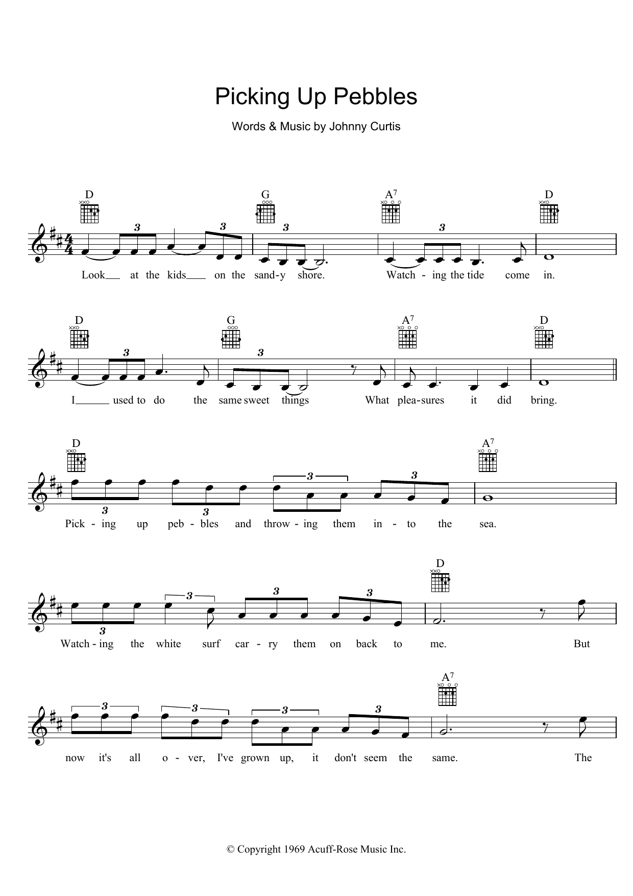 Matt Flinders Picking Up Pebbles Sheet Music Notes & Chords for Melody Line, Lyrics & Chords - Download or Print PDF