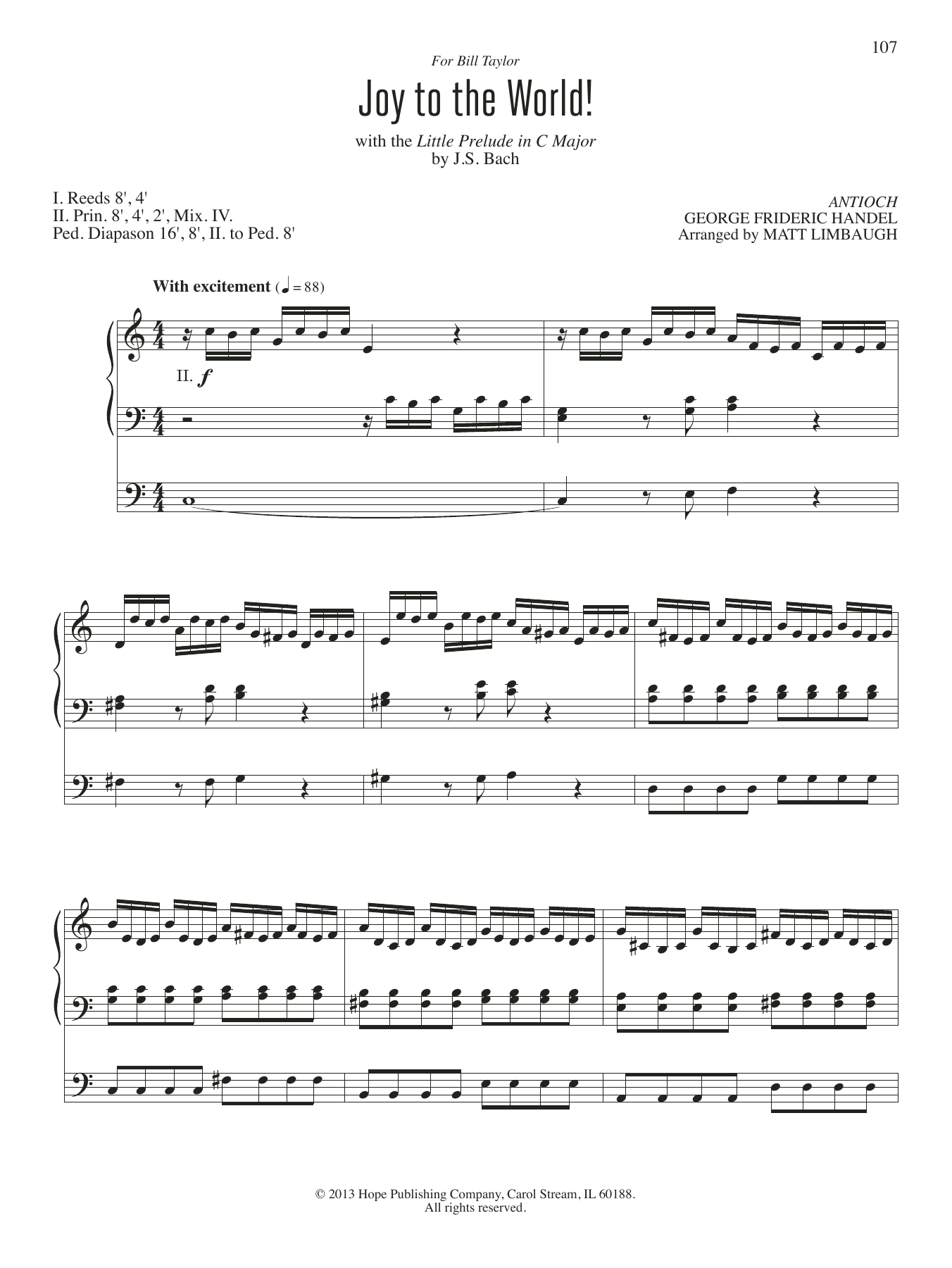Matt Limbaugh Joy to the World! Sheet Music Notes & Chords for Organ - Download or Print PDF