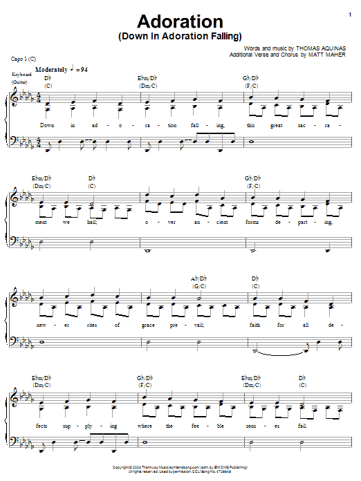 Matt Maher Adoration Sheet Music Notes & Chords for Piano, Vocal & Guitar (Right-Hand Melody) - Download or Print PDF Matt Maher Adoration Sheet Music Notes & Chords for Piano, Vocal & Guitar (Right-Hand Melody) - Download or Print PDF