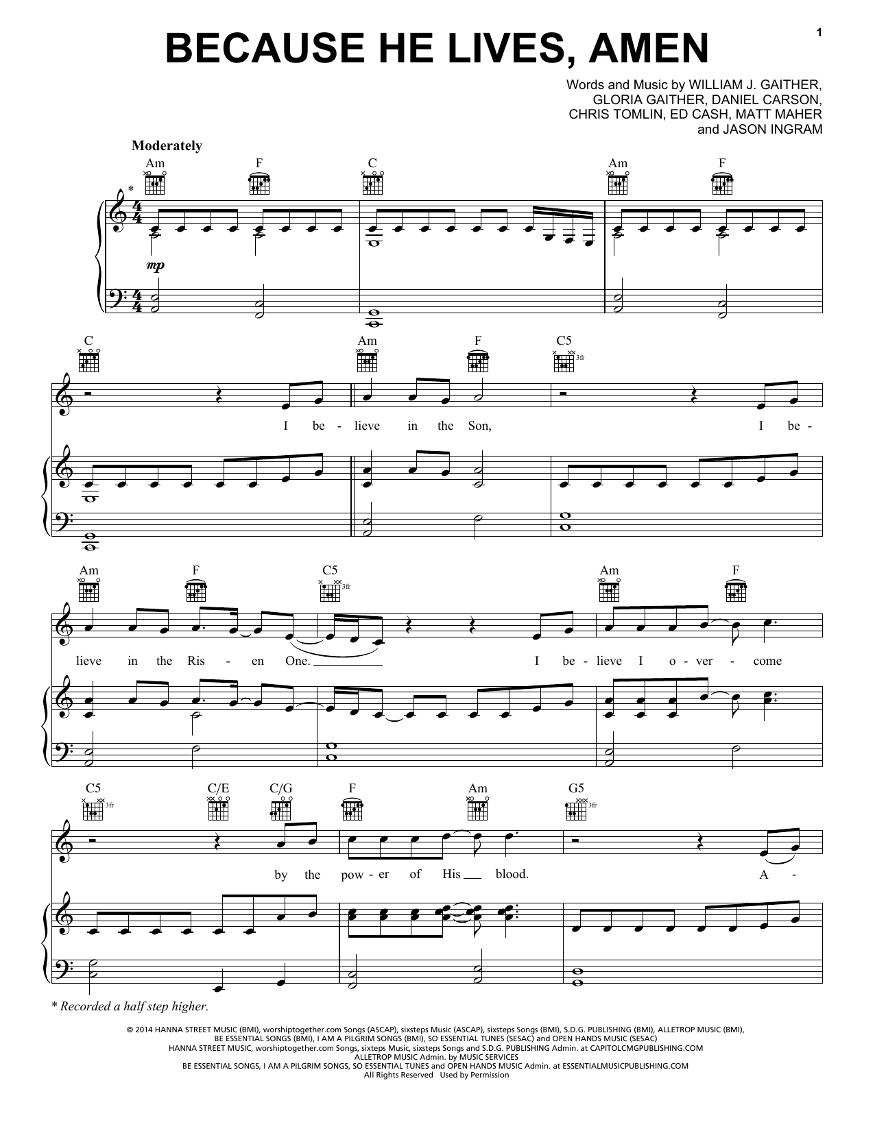Matt Maher Because He Lives, Amen Sheet Music Notes & Chords for Super Easy Piano - Download or Print PDF