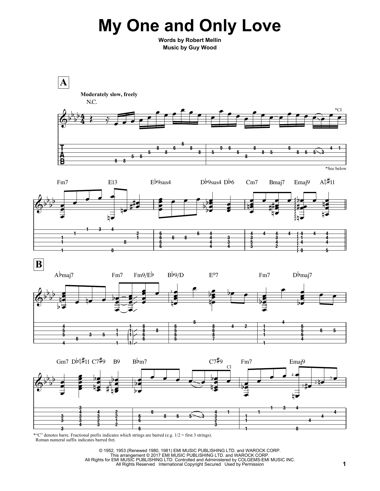 Matt Otten My One And Only Love Sheet Music Notes & Chords for Guitar Tab - Download or Print PDF