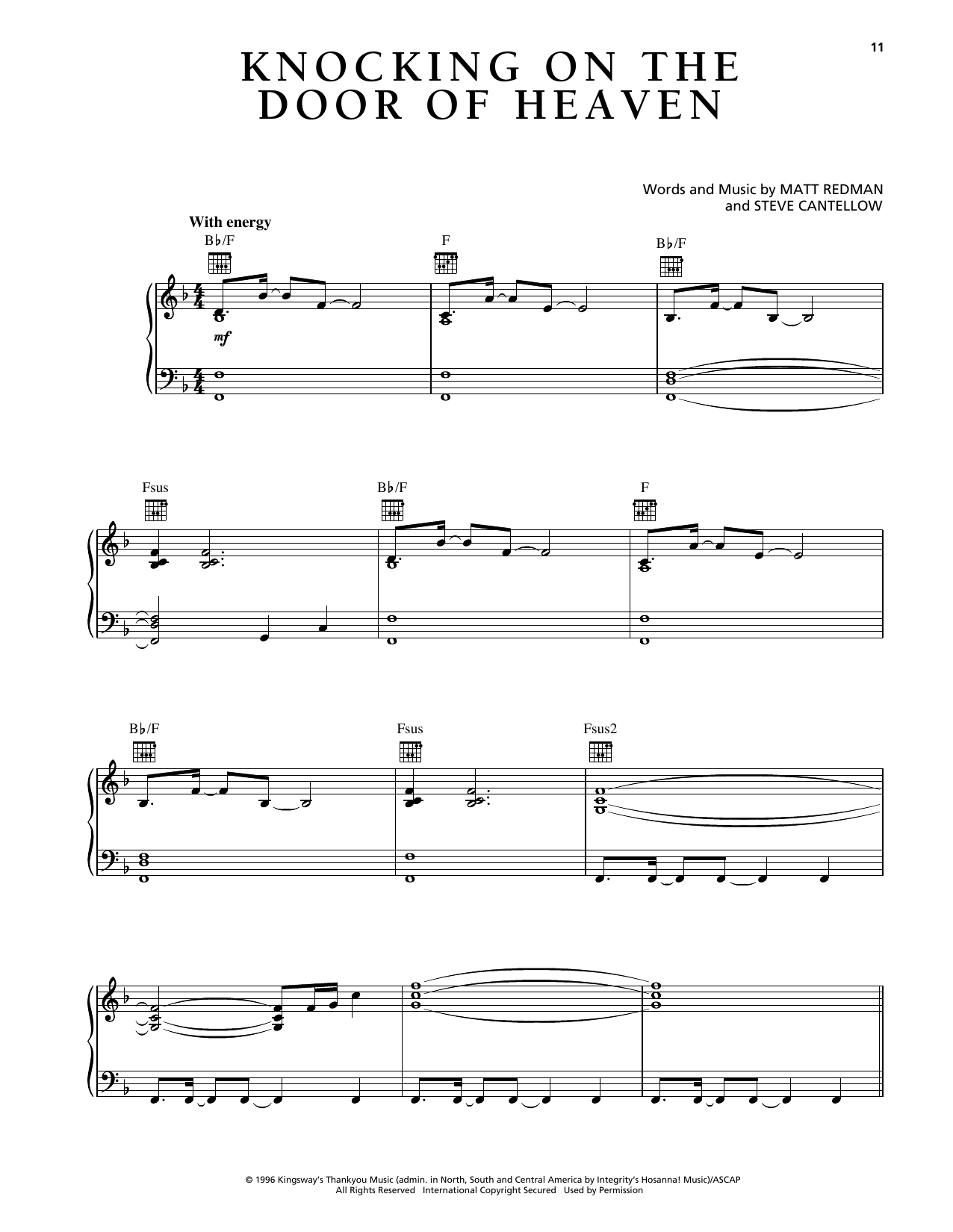 Matt Redman Knocking On The Door Of Heaven Sheet Music Notes & Chords for Piano, Vocal & Guitar Chords (Right-Hand Melody) - Download or Print PDF Matt Redman Knocking On The Door Of Heaven Sheet Music Notes & Chords for Piano, Vocal & Guitar Chords (Right-Hand Melody) - Download or Print PDF