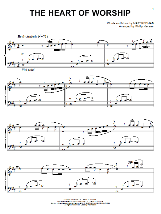 Matt Redman The Heart Of Worship Sheet Music Notes & Chords for Piano - Download or Print PDF