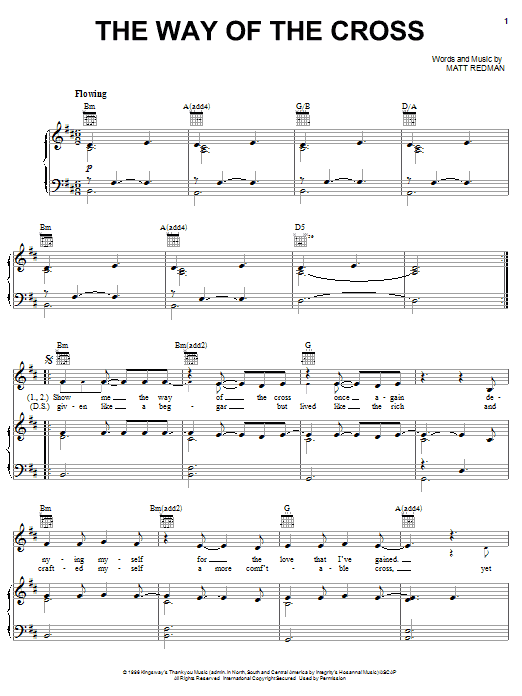 Matt Redman The Way Of The Cross Sheet Music Notes & Chords for Piano, Vocal & Guitar (Right-Hand Melody) - Download or Print PDF Matt Redman The Way Of The Cross Sheet Music Notes & Chords for Piano, Vocal & Guitar (Right-Hand Melody) - Download or Print PDF