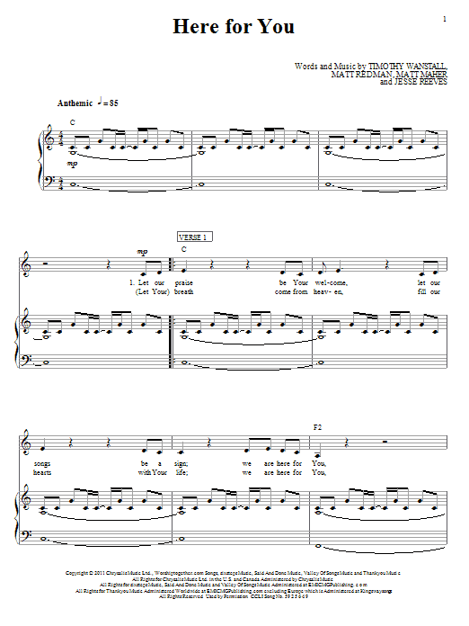 Matt Redman We Are Here For You Sheet Music Notes & Chords for Piano, Vocal & Guitar (Right-Hand Melody) - Download or Print PDF Matt Redman We Are Here For You Sheet Music Notes & Chords for Piano, Vocal & Guitar (Right-Hand Melody) - Download or Print PDF