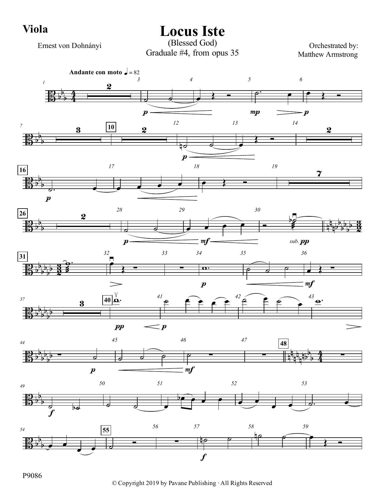 Matthew Armstrong Locus Iste - Viola Sheet Music Notes & Chords for Choir Instrumental Pak - Download or Print PDF