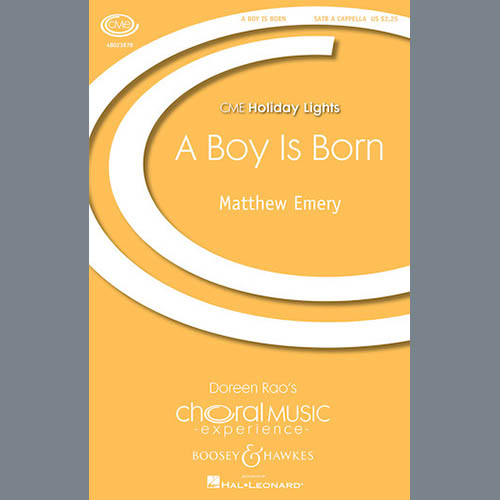 Matthew Emery, A Boy Is Born, SATB