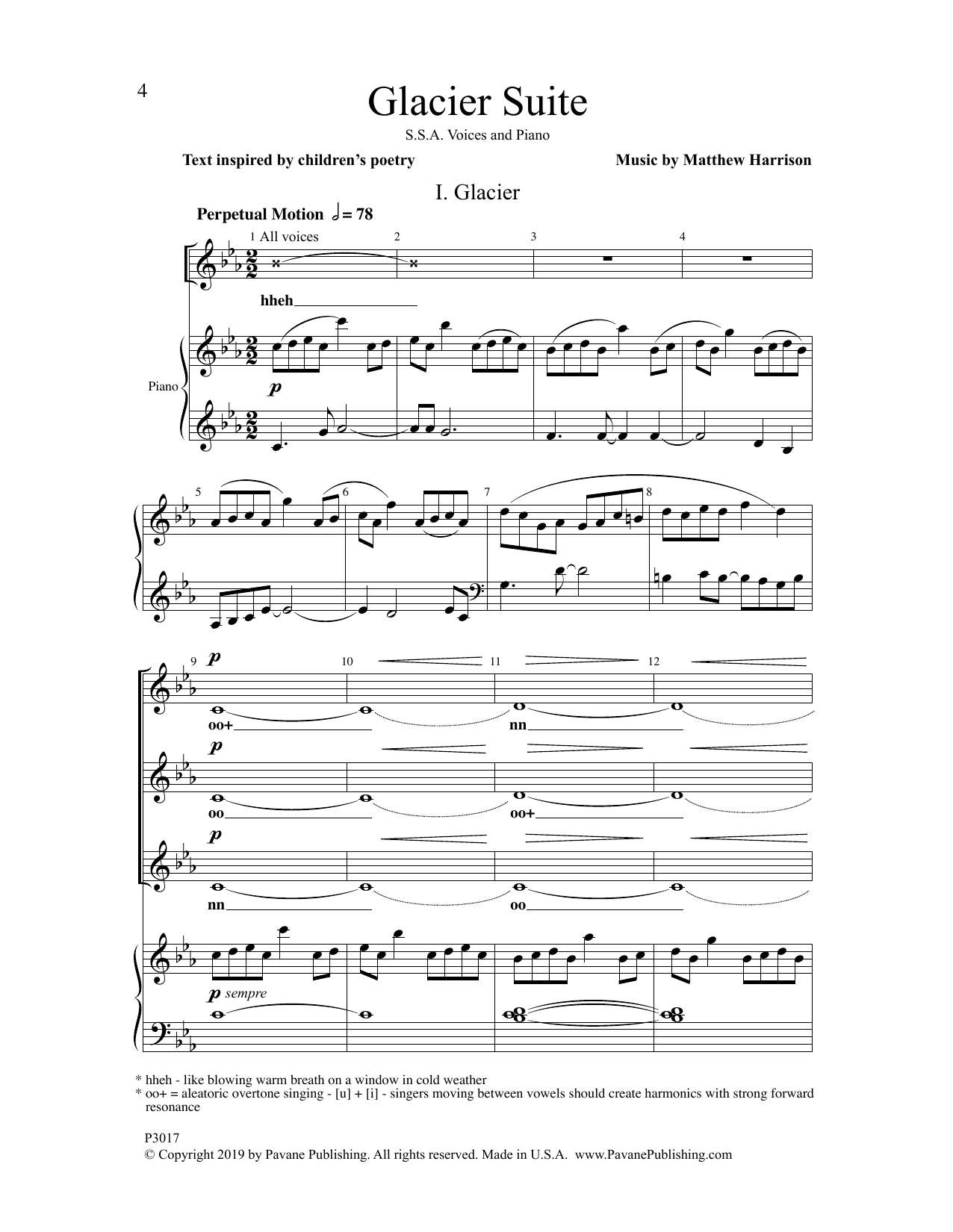 Matthew Harrison Glacier Suite Sheet Music Notes & Chords for SSA Choir - Download or Print PDF