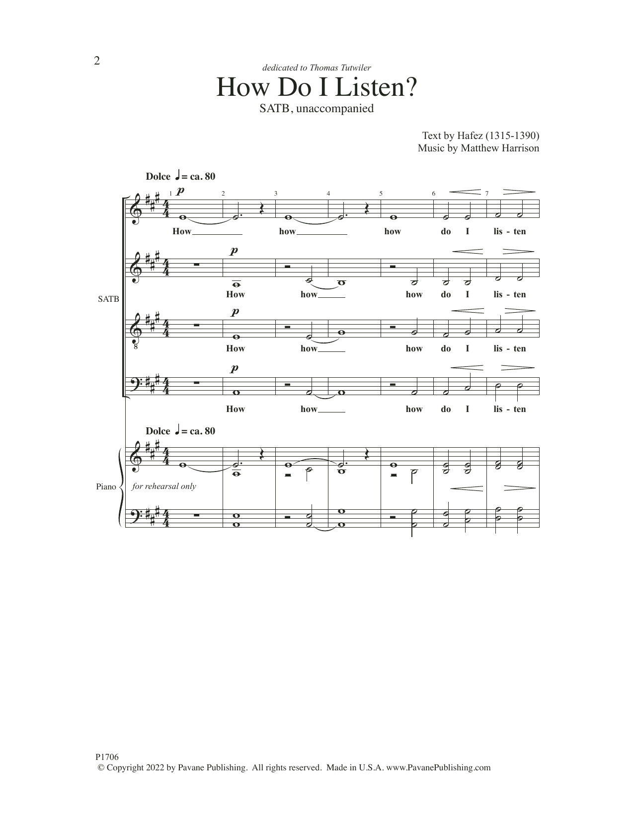 Matthew Harrison How Do I Listen? Sheet Music Notes & Chords for SATB Choir - Download or Print PDF