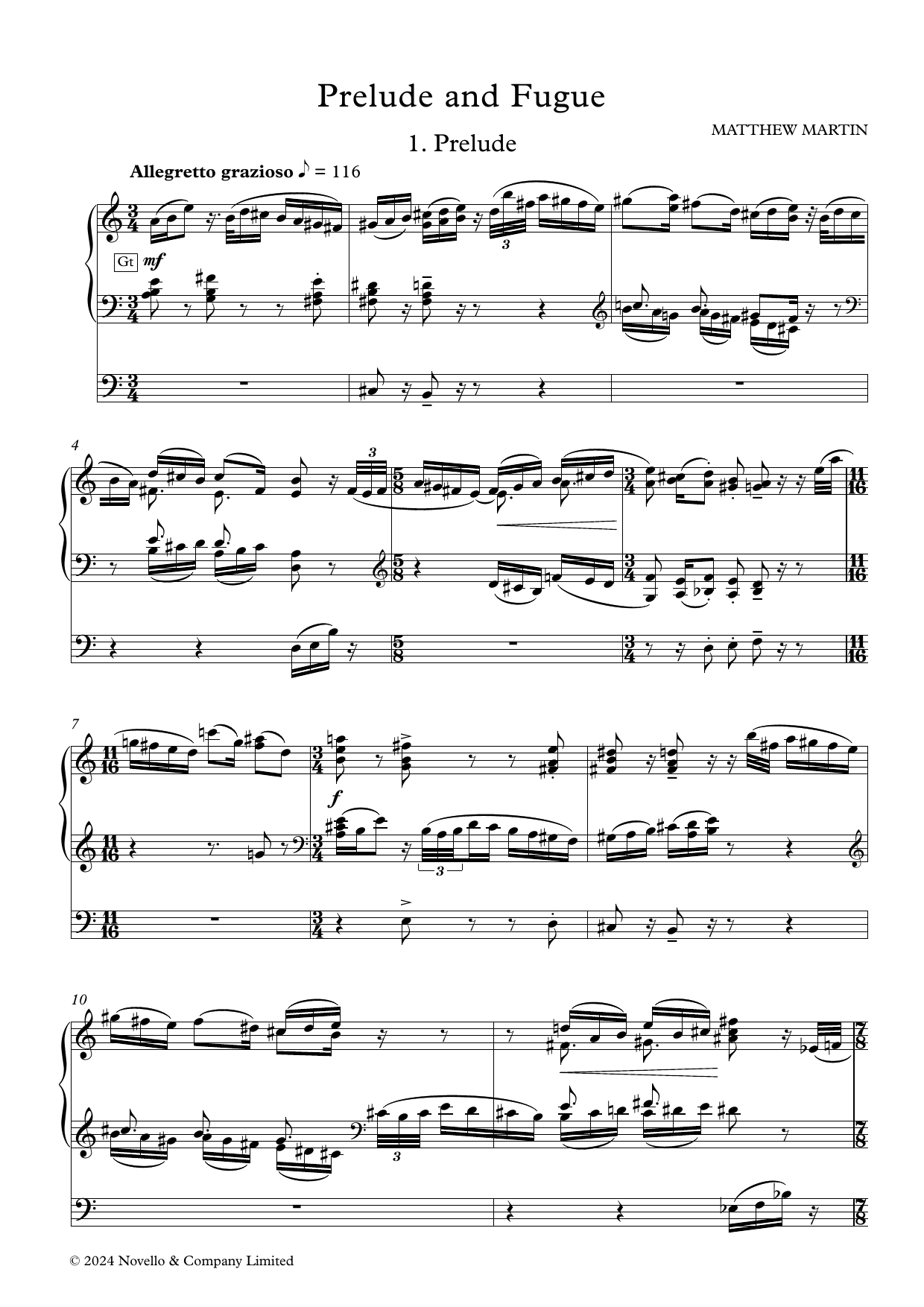 Matthew Martin Prelude and Fugue Sheet Music Notes & Chords for Organ - Download or Print PDF