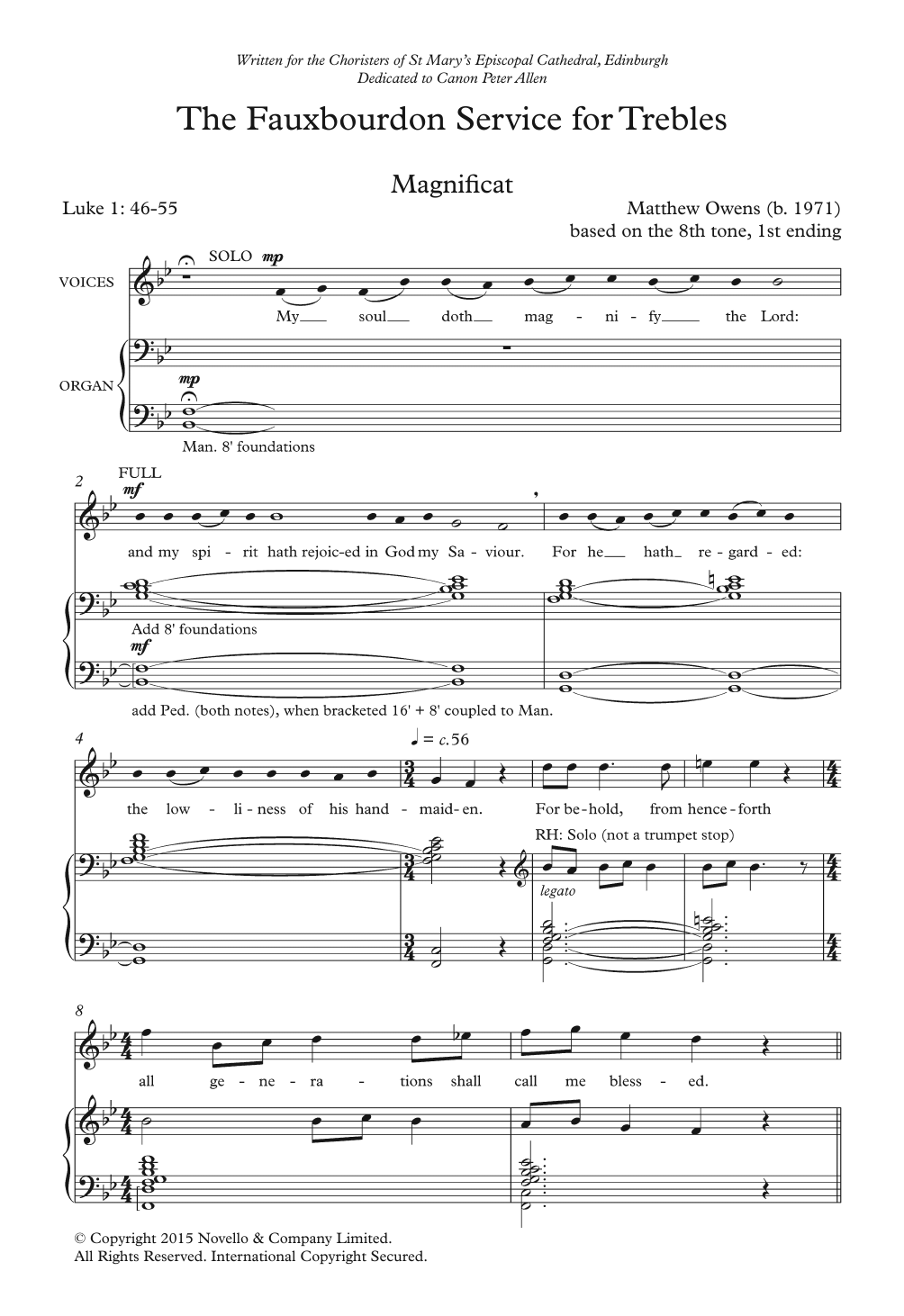 Matthew Owens Fauxbourdon Service Sheet Music Notes & Chords for Unison Choral - Download or Print PDF