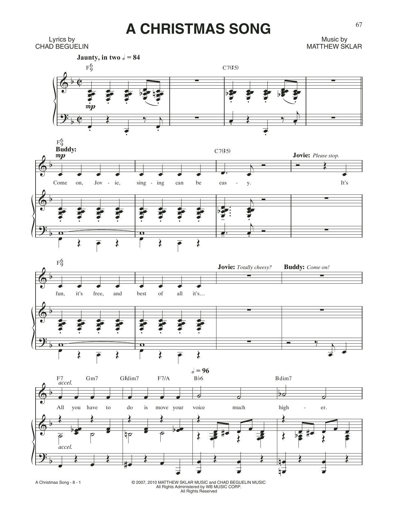 Matthew Sklar & Chad Beguelin A Christmas Song (from Elf: The Musical) Sheet Music Notes & Chords for Piano & Vocal - Download or Print PDF