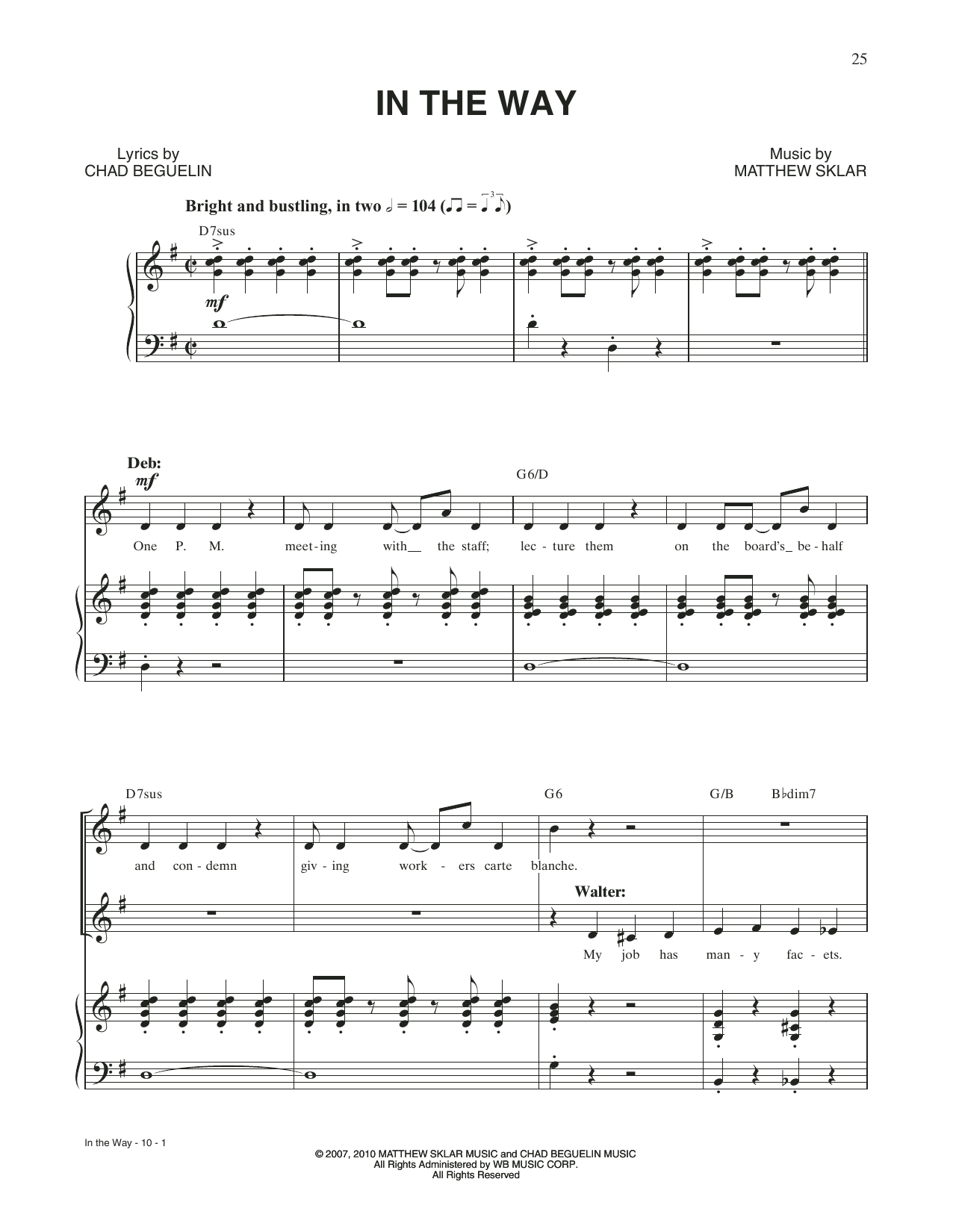 Matthew Sklar & Chad Beguelin In The Way (from Elf: The Musical) Sheet Music Notes & Chords for Piano & Vocal - Download or Print PDF