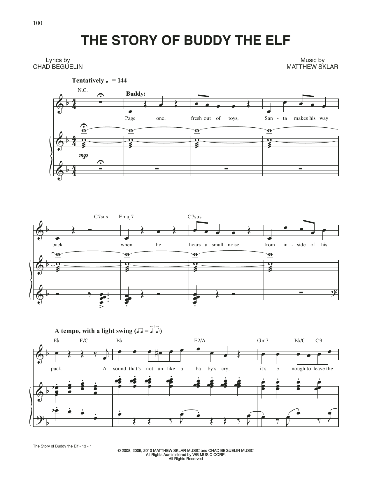 Matthew Sklar & Chad Beguelin The Story Of Buddy The Elf (from Elf: The Musical) Sheet Music Notes & Chords for Piano & Vocal - Download or Print PDF