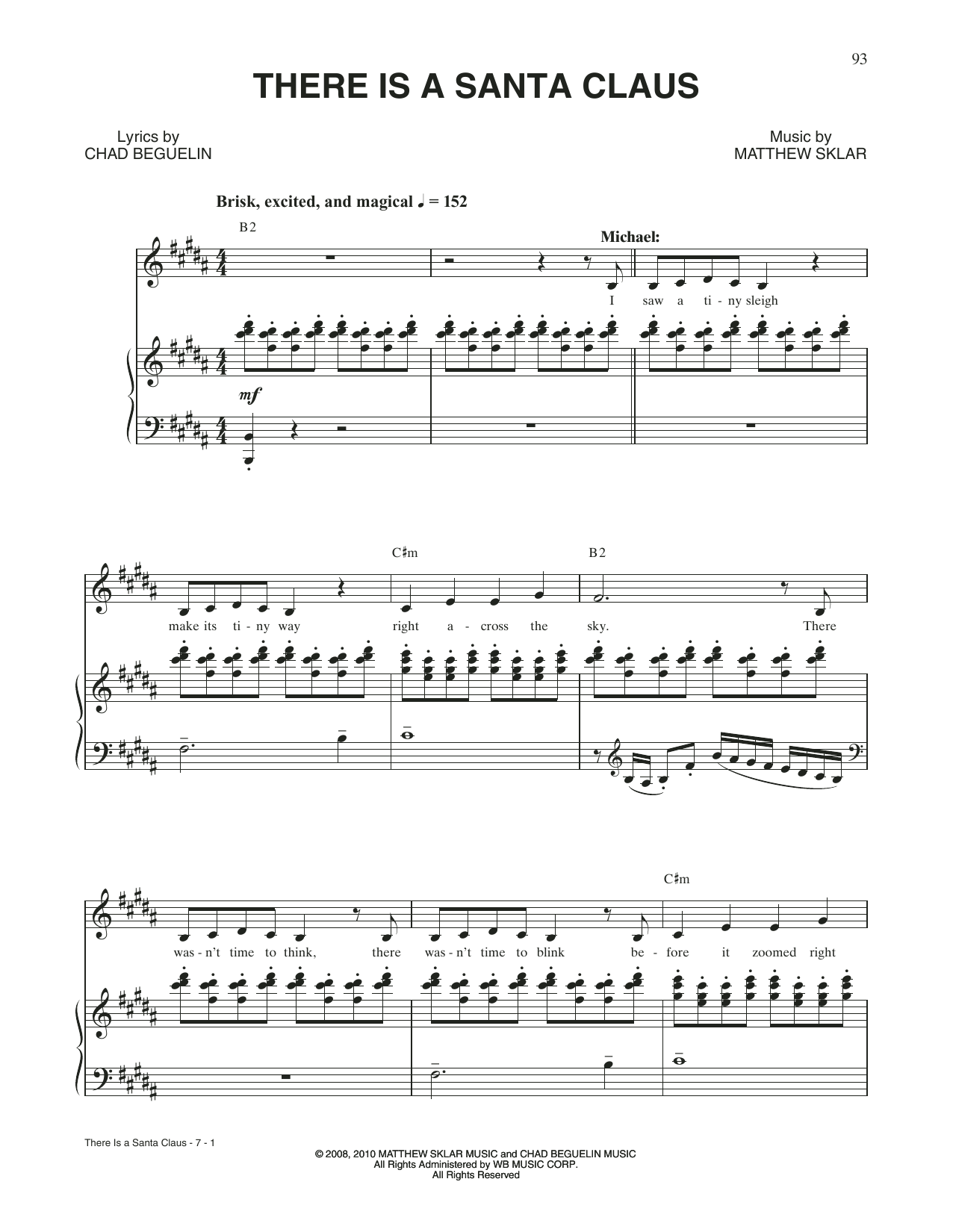 Matthew Sklar & Chad Beguelin There Is A Santa Claus (from Elf: The Musical) Sheet Music Notes & Chords for Piano & Vocal - Download or Print PDF