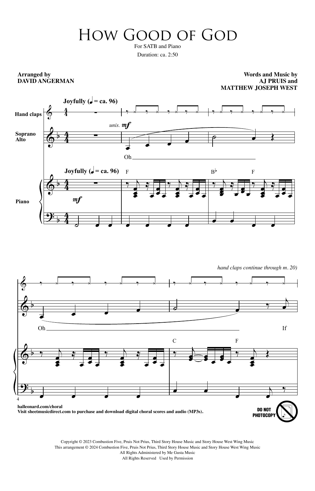 Matthew West How Good Of God (arr. David Angerman) Sheet Music Notes & Chords for SATB Choir - Download or Print PDF