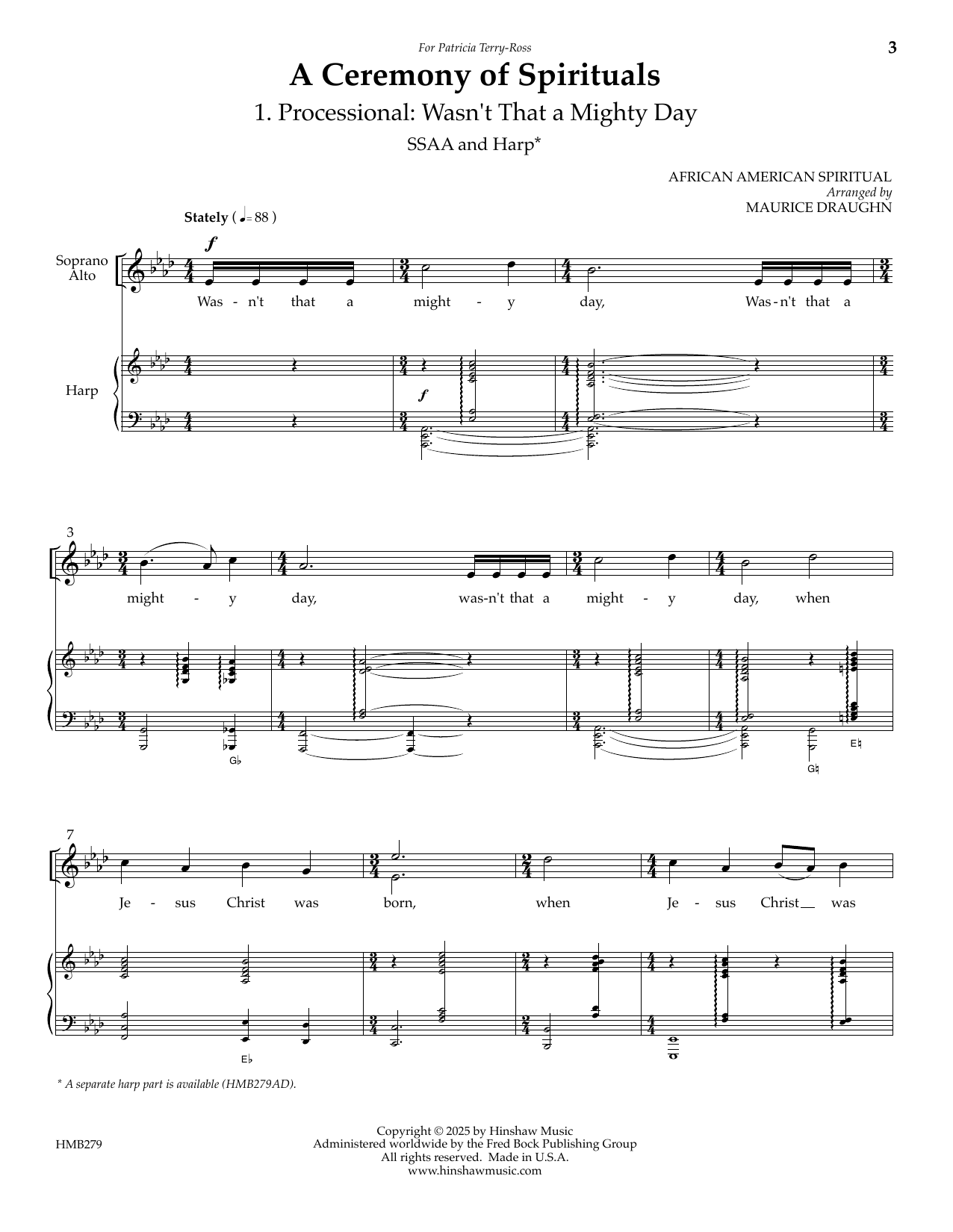 Maurice Draughn A Ceremony Of Spirituals Sheet Music Notes & Chords for SATB Choir - Download or Print PDF