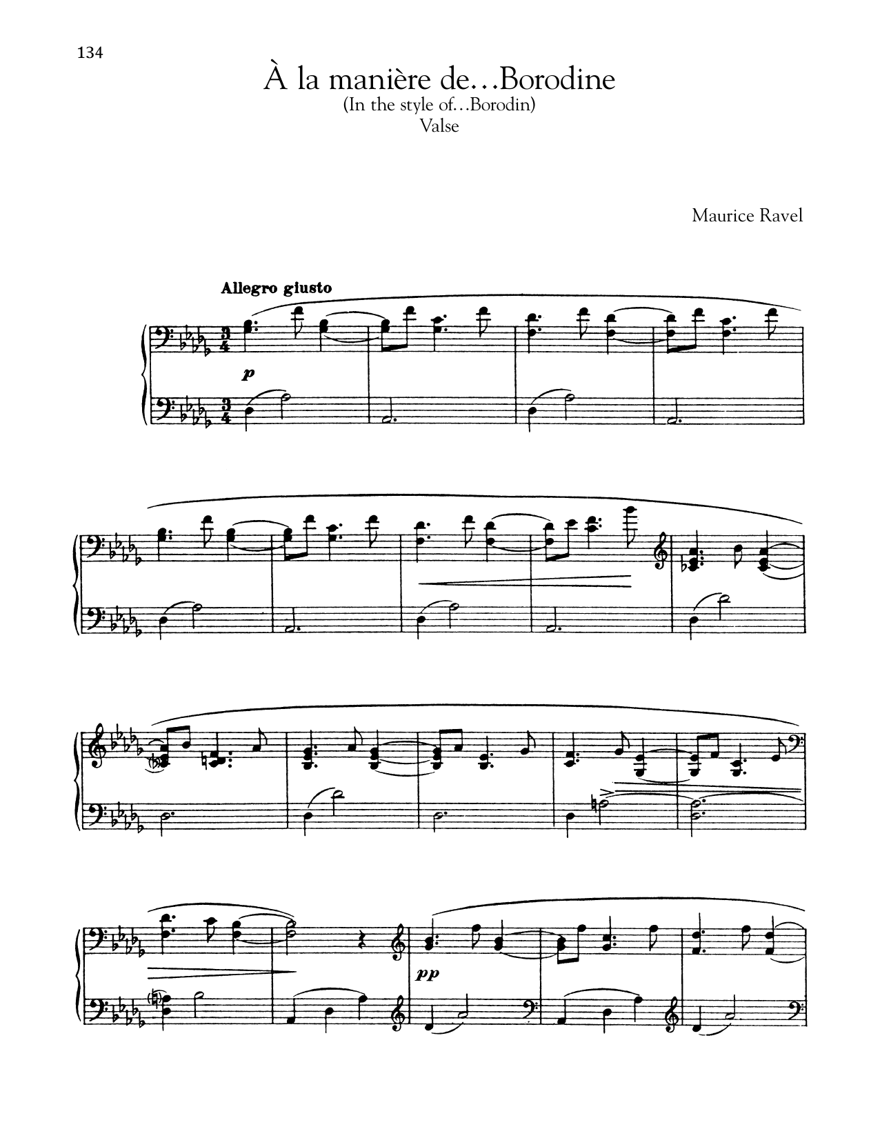 Maurice Ravel A La Maniere De Borodine (Valse) Sheet Music Notes & Chords for Piano - Download or Print PDF