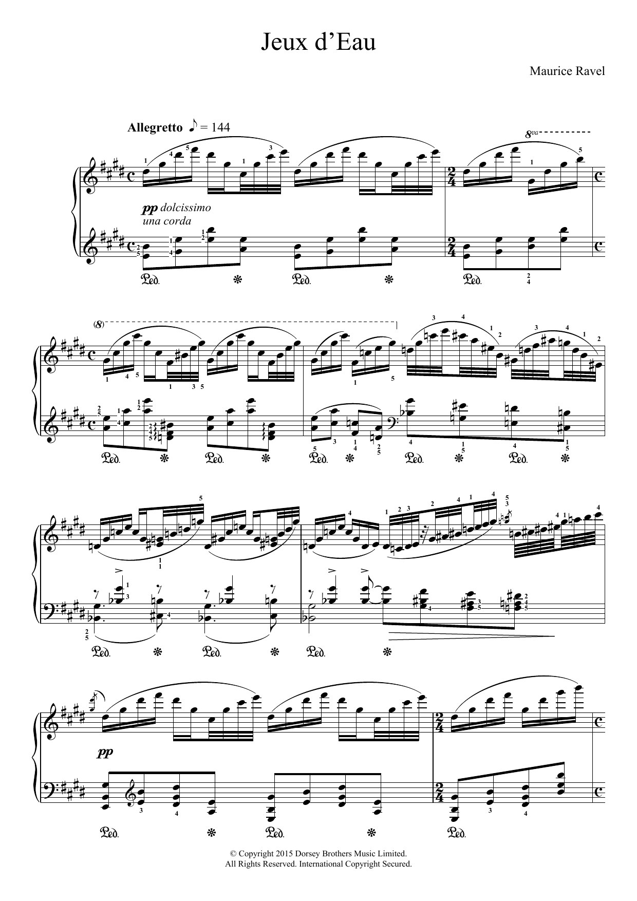Maurice Ravel Jeux D'eau Sheet Music Notes & Chords for Piano - Download or Print PDF