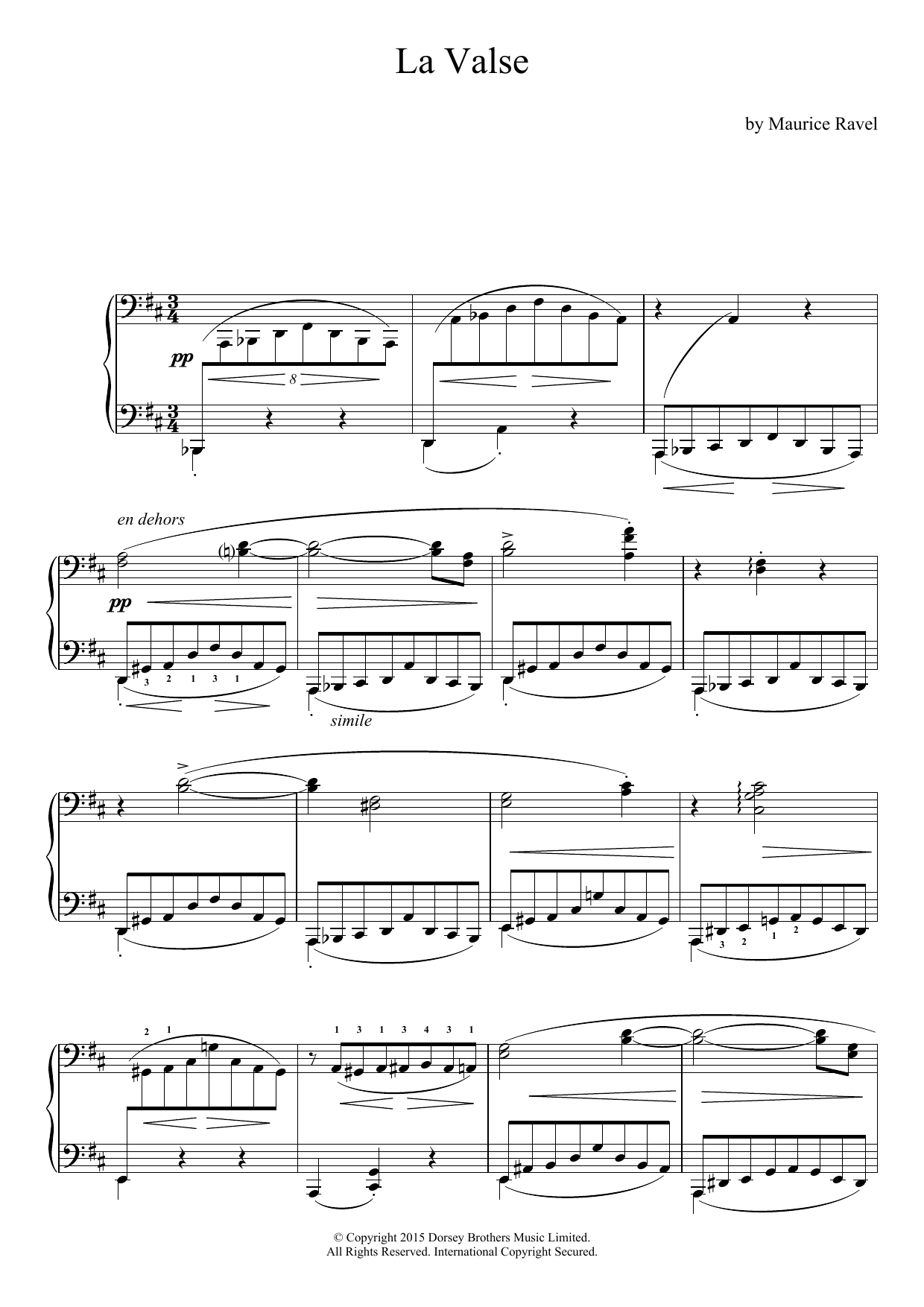 Maurice Ravel La Valse Sheet Music Notes & Chords for Piano - Download or Print PDF