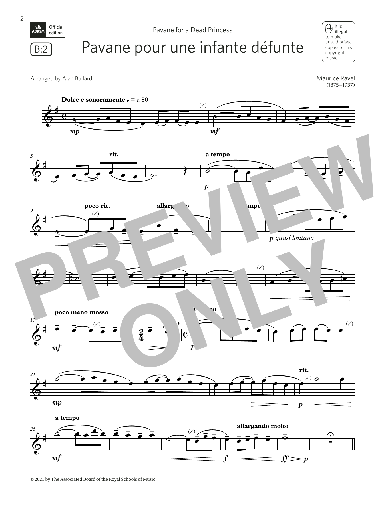 Maurice Ravel Pavane pour une infante défunte (Grade 3 List B2 from the ABRSM Saxophone syllabus from 2022) Sheet Music Notes & Chords for Alto Sax Solo - Download or Print PDF