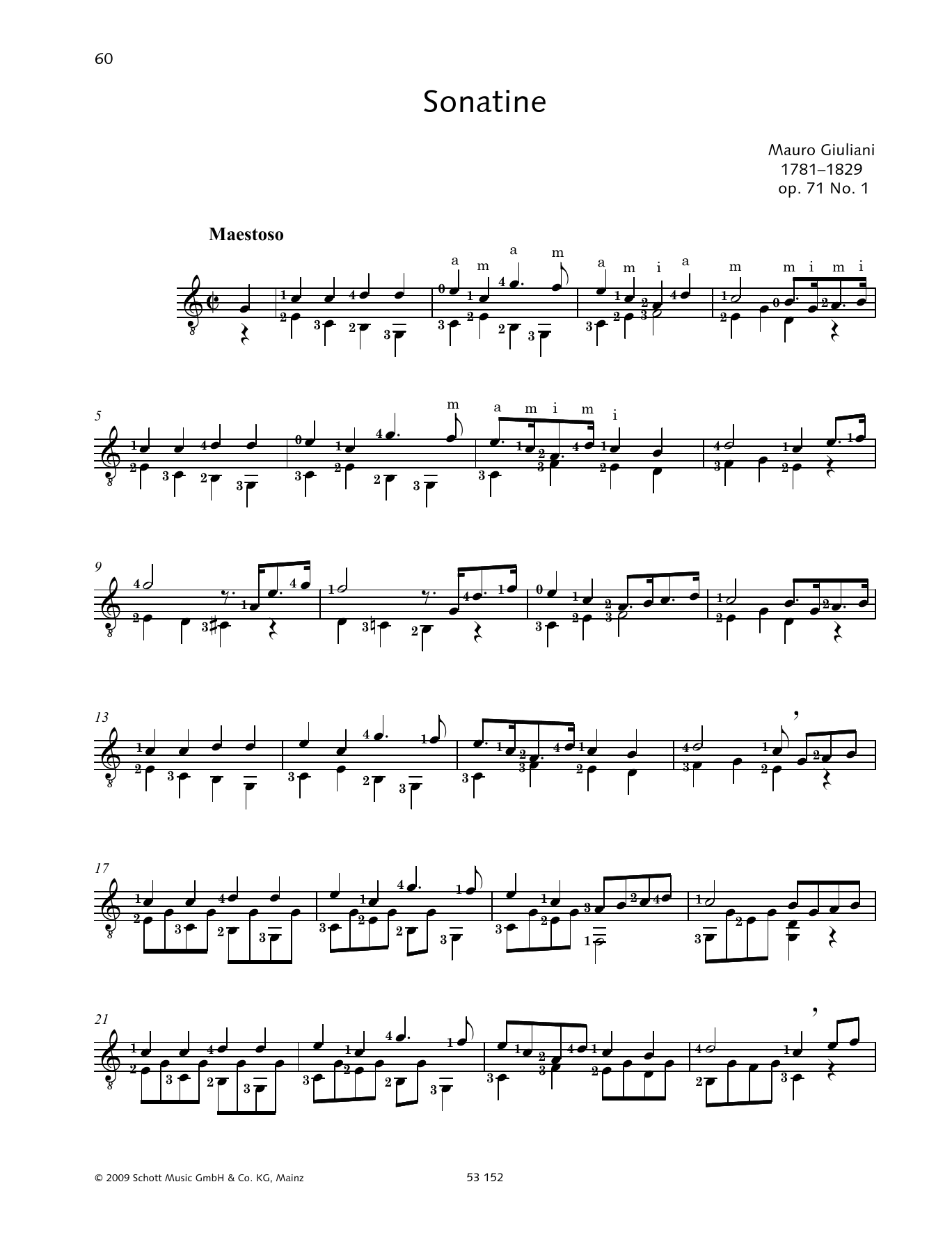 Mauro Giuliani Sonatina Sheet Music Notes & Chords for Solo Guitar - Download or Print PDF