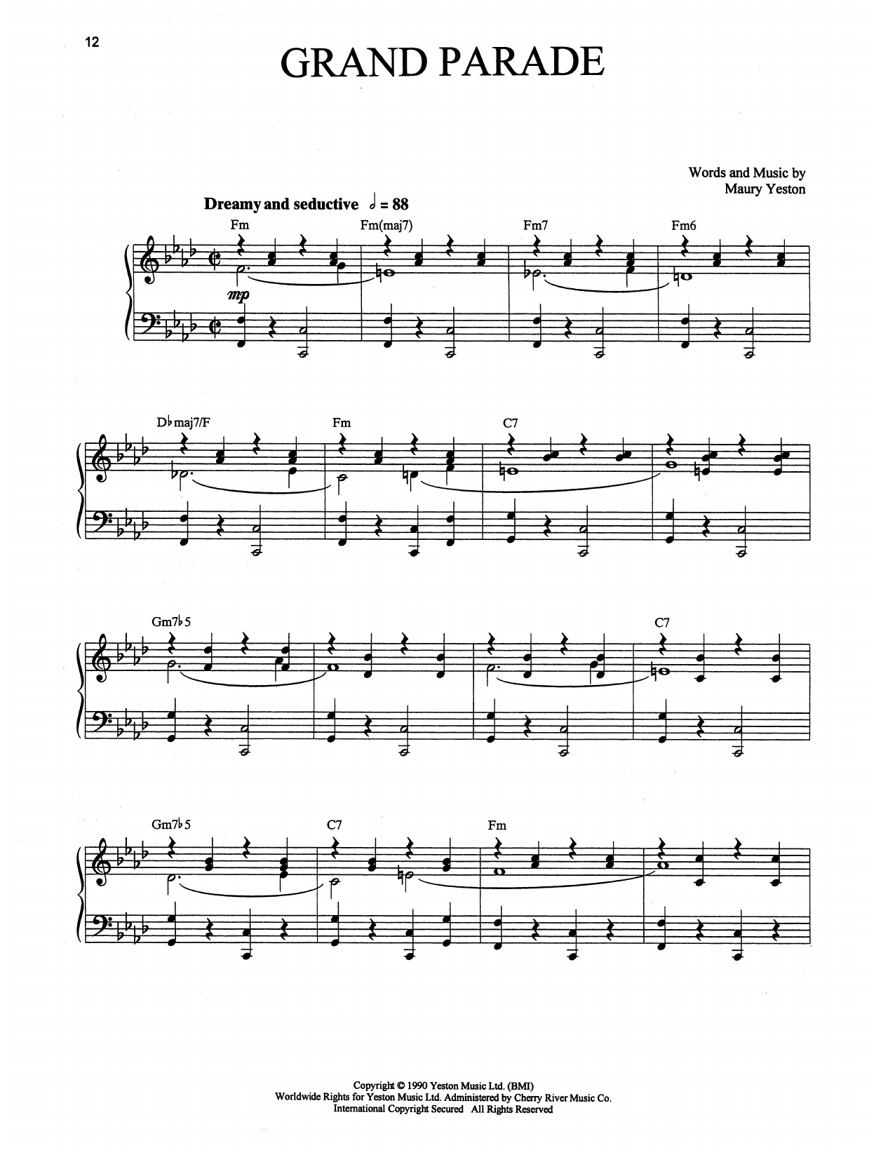 Maury Yeston Grand Parade (from Grand Hotel: The Musical) Sheet Music Notes & Chords for Piano, Vocal & Guitar (Right-Hand Melody) - Download or Print PDF